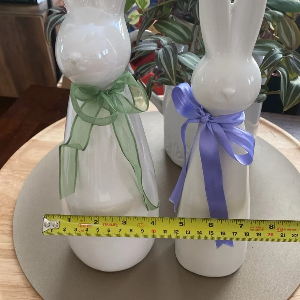 Set of 2 ceramic bunnies - Picture 8 of 8